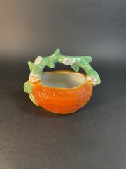 3 Vintage Porcelain Orange Peel Cup, Pitcher And Bowl Germany Japan -1 Chip