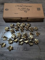 Vintage Home Interiors Pothos Vine Plagues – Metal Brass Copper Ivy – Set Of 2