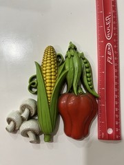 Vintage 1975 Homco Wall Hanging Plaques Lobster Vegetables 3 Piece