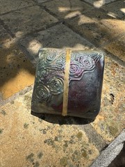 Square Japanese Raku Spirit Rattle by J. Davis Ceremonial Rattle