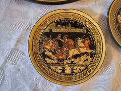 Hand Painted Set Of 4 Greek Mythology, Terracotta Display Plates Greece Origin
