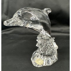 Dolphin Sculpture 24% Lead Cristal Au Plomb Wonders of the Wild in Waves Germany