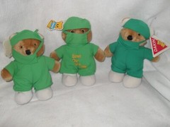 Doctor Plush Bears Set Of 3 In Scrubs From 1990’s But NEW Salesman Samples