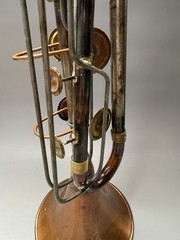 Welded Copper Metal Decorative Trumpet Folk Art 18”