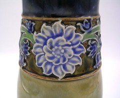 Doulton Lambeth Art Nouveau Tulip Floral Vase ~ Olive Dale/Christine Abbott~8″