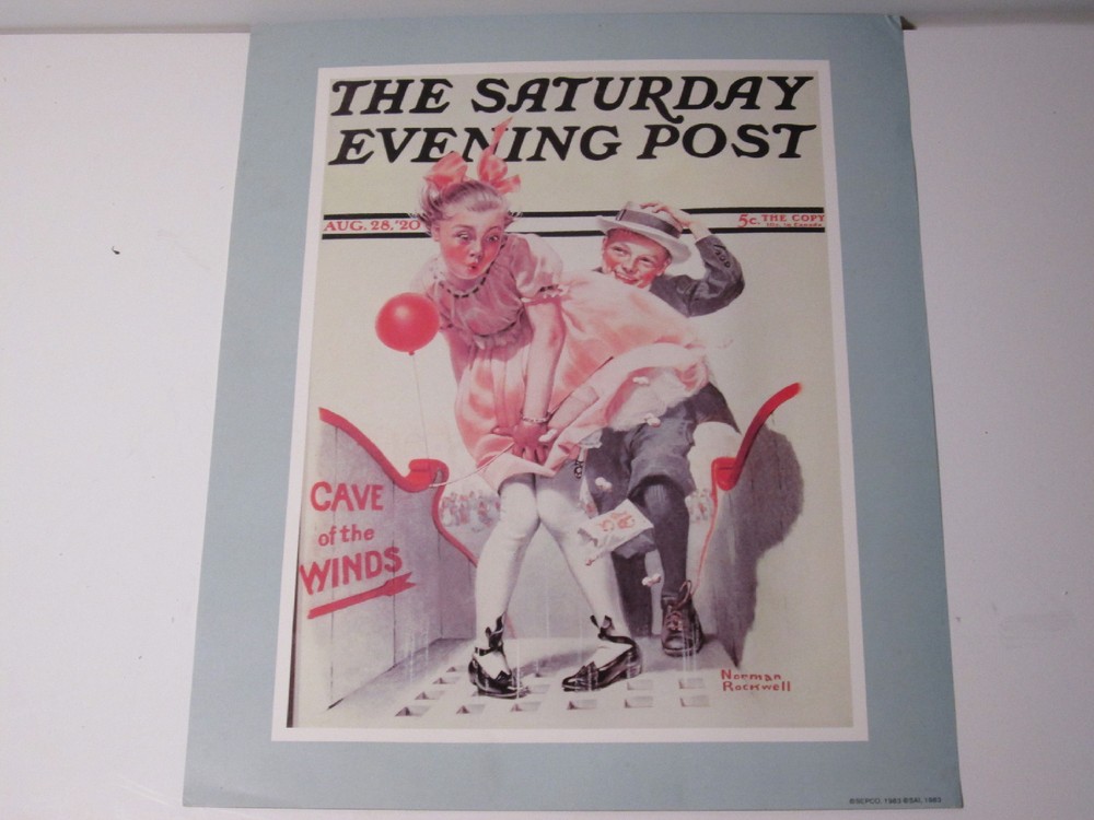 Sepco Norman Rockwell Unframed Sat Evening Post Print Cave of the Winds