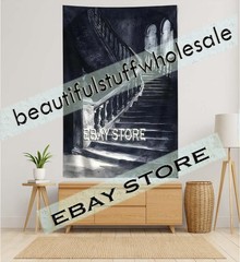 Gothic Interior Stairs Wall Hanging Tapestry Dark Aesthetic 39X59 in
