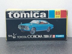 Tomica Toyota Corona 2000GT No.89 Black Box Diecast Car Made in Japan 1E Wheel