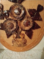 MidCentury wood flower decor Hand carved retro Wood Flowers Tree Branch Stems