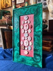 19th Century Italian Grand Tour Intaglio Collection With Painted Faux Malachite