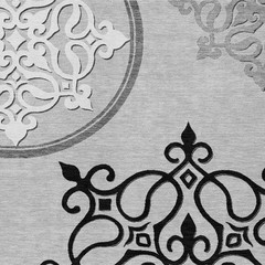 3′ X 5′ Gray Black And White Floral Medallion Washable Rug