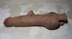 A RARE 13 to 15th Century Pre-Columbian Pottery in the form of a Footed Phallic