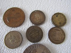 Vintage coins & Stamp bundle 1941 Three Pence Coin 1977 queen jubilee Collectors