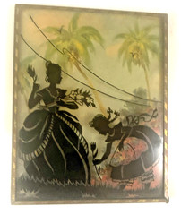 Vintage Silhouette Convex Bubble Glass Pictures 5″ x 4″