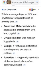 Vintage Zajecar 24% Lead Crystal Star-shaped Trinket Or Jewelry Box. Yugoslavia