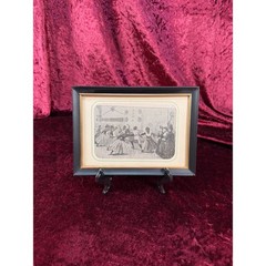 Antique Wall Art – Framed Print – Edwardian Women Fencing – 7.5 x 5.5″
