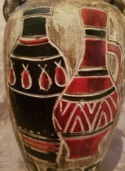 Antique Greek Apulian Ancient Hand Painted Pottery Pitcher Size 16″D x 8.5″L