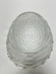 Vintage Hen on a Nest Covered Candy Dish Clear Glass Woven Basket Heavy 8” x 7”