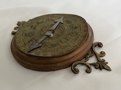 Antique Calendar Astrological Art Horoscope Wall Hanging Decor Broken ***
