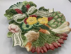 Vtg Fitz and Floyd Classic Herb Garden Thyme Oregano Parsley Canapé Plate 11”