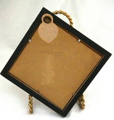 Pair 1940 Reliance Flat Glass Silhouette Gold Silver Foil