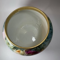 Limoges W.G. & Co France Hand Painted Floral Jardiniere Cachepot 11”W X 7.5” T