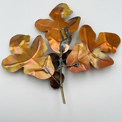 HOMCO Oak Leaves with 3 Wood Acorns Copper Tone Home Interiors MCM Fall Lot