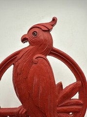 Syroco Wood Vintage Red Bird Wall Decor Made In USA
