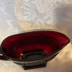 Vintage Avon Cape Cod Red Glassware Lot Sugar Creamer Cruet Butter Dish Gravy