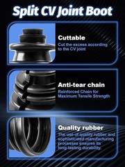 CV Boot Split Replacement Kit with Stainless Steel Clamps – Black