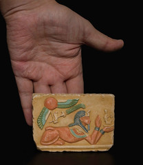 Ancient Egyptian Sphinx Relief Rare Pharaoh Wall Plaque Dynasty Masterpiece BC