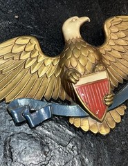 Sexton 27” Patriotic American Eagle Shield Wall Plaque Gold Aluminum Vintage