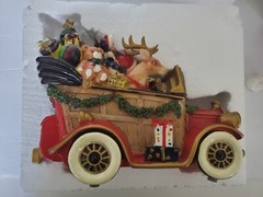 FITZ & FLOYD 2015 Santa Classic Car Musical Wind Up Holiday Decoration VIDEO
