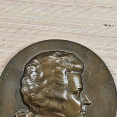 W.A. Mozart Commemorative Bronze Medallion Coin Bronze Brown Profile Relief