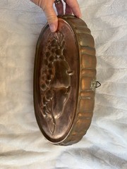 Vintage Copper Mold with Hanger 12 x 6 in Fruit Pattern