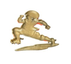 Vintage 1976 HOMCO Cast Metal Orange Team Football Player Hanging Wall Plaque US