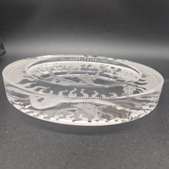 Art Nouveau Decorative Glass Dish Fire Woman Torches Czech Republic C.I.O Collec