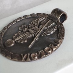 29-27 BC Ancient Roman Legionary SILVER Pendant Depicting High Detailed Victoria