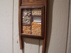 Decorative Rustic Look Washboard With Seeds Corn Beans Nuts & Sunflowers Hangs