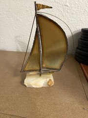 John DeMott Brass Stone Sail Boat