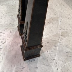 Vintage Neoclassical Green & Brass Obelisks Art Decor