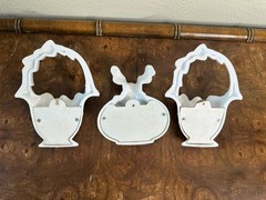 Vtg. Burwood Homco White Hobnail Wall Pocket Plastic Set of 3 Kitschy Kitchen