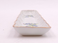 Limoges France Floral Olive Mints Tray Pencil Jewelry Trinket Forget-Me-Not Gold