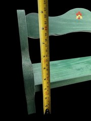 Vintage Green Painted Wooden Wall Shelf 15in Decorative Primitive Floral Accent