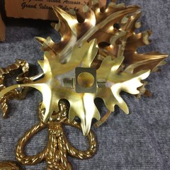 VTG MCM LOT Homco Brass Butterfly Flowers Gold Metal Wall Sconces & Art Decor