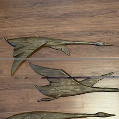 Vintage Set of Sexton Canadian Geese Flight Wall Sculpture Art USA 20″