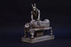 EGYPTIAN ANTIQUE STATUE RARE EGYPTIAN ANTIQUITIES OF GOD ANUBIS PHARAONIC BC