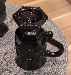 Avon 1876 Cape Cod Ruby Red Glass Footed Mug Set Of 4 Coffee Tea Beautiful 🌹