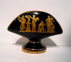 Made In Greece 24k Gold Accent Cobalt Blue Napkin / Card Holder