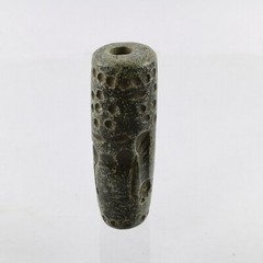 Ancient Sassanian Green​ Jasper Stone Bead Seal Roll Cylinder Intaglio #323